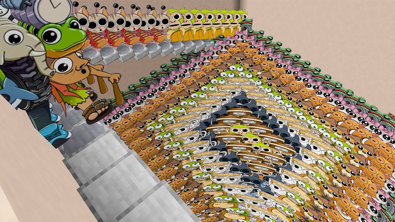 I Spawned Too Much Brainrot Sprunki in Maze Minecraft PE