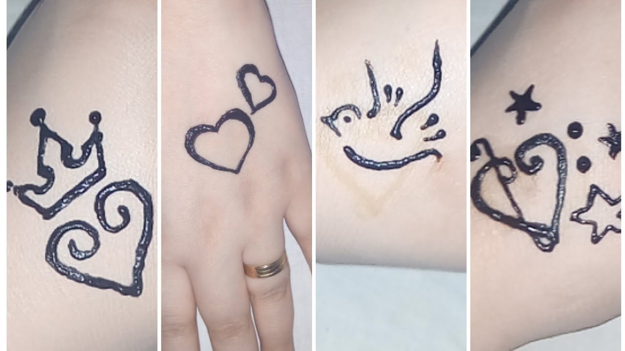 اسهل رسمات تاتوه بالحنه باشكال كتير The easiest henna drawings in many forms