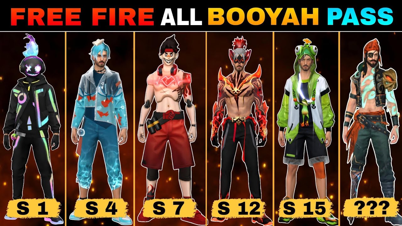 SEASON 1 TO ALL BOOYAH PASS FREE FIRE | FREE FIRE ALL BOOYAH PASS | ALL BOOYAH PASS BUNDLE FREE FIRE