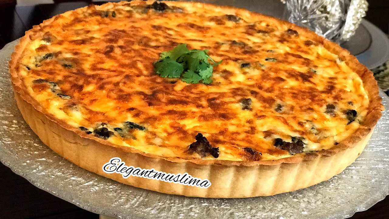 كيش بالسلق و اللحم المفروم بحجم عائلي 🥟kiche  viande hachée épinards