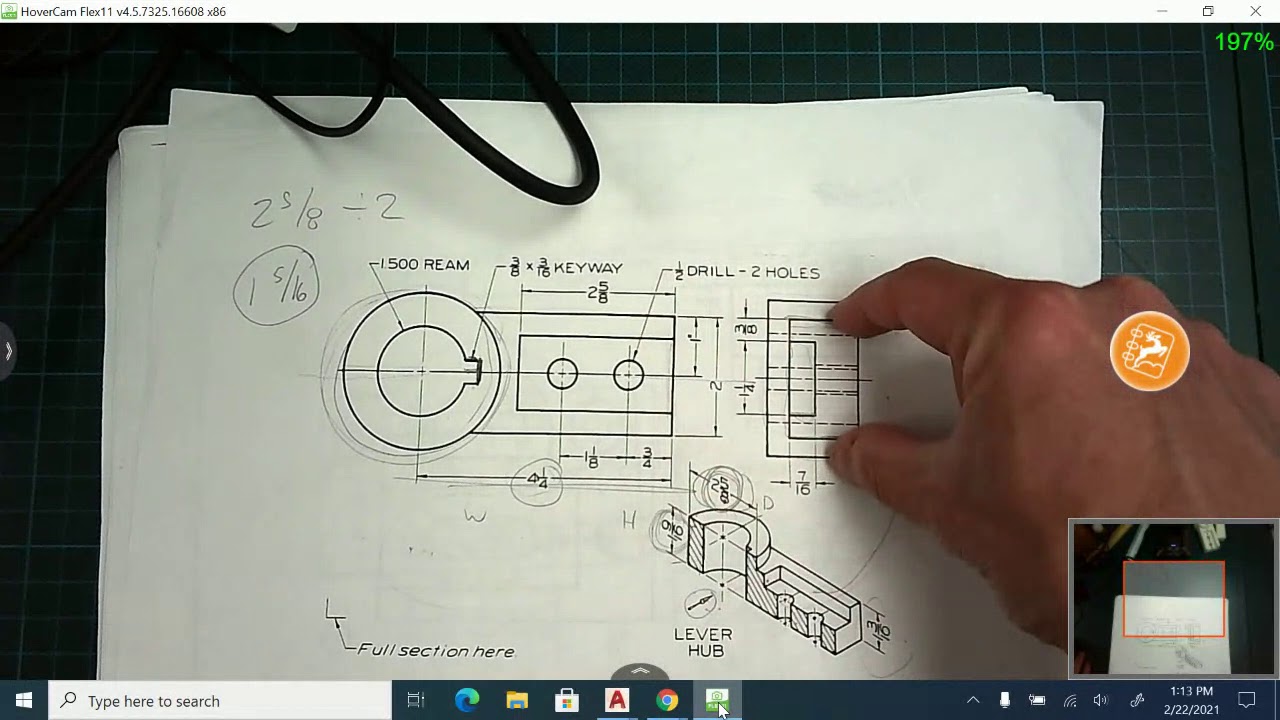Lever Hub Section View