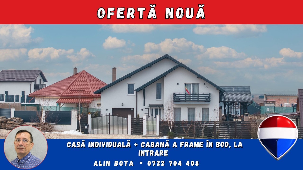 Casa individuală + cabană A frame în Bod, la intrare