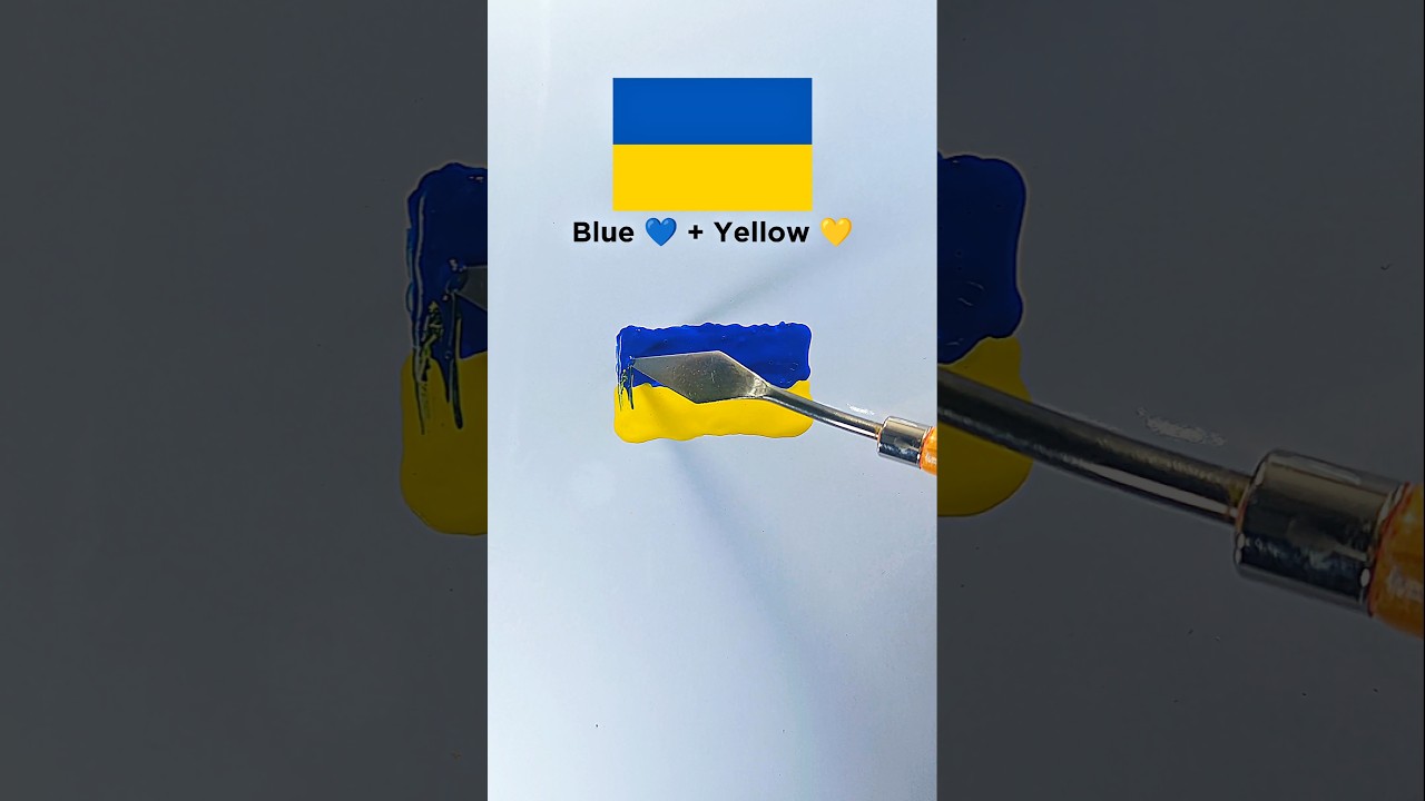 Mixing the Perfect Ukraine Flag Color 🇺🇦 Satisfying 