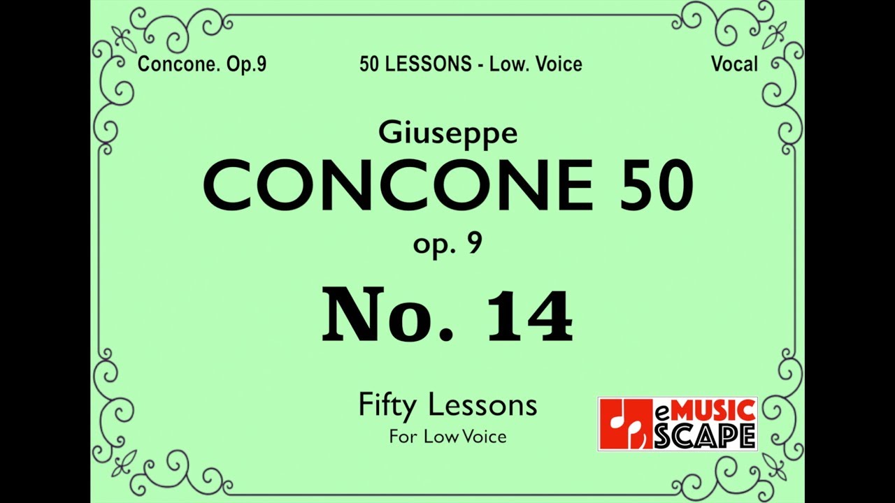 Concone 50, Op.9 No.14 (Low Voice, 콘코네 저성용)