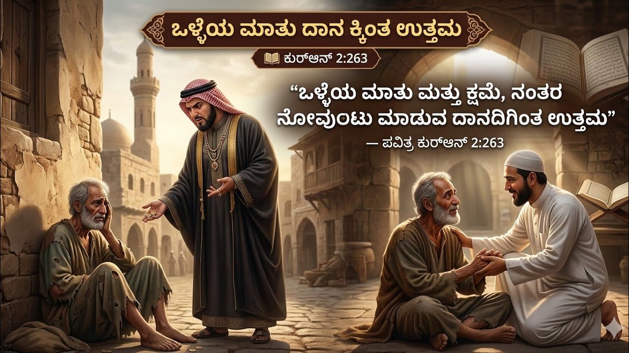 ಒಳ್ಳೆಯ ಮಾತು ದಾನಕ್ಕಿಂತ ಉತ್ತಮ | ಪವಿತ್ರ ಕುರ್‌ಆನ್ 2:263 | ಸದಕಾ ಪಾಠ | Quran translation in Kannada 
