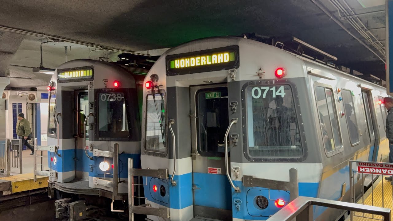 MBTA Rail-fanning the Sunday Subway Blue and Orange Line Trains