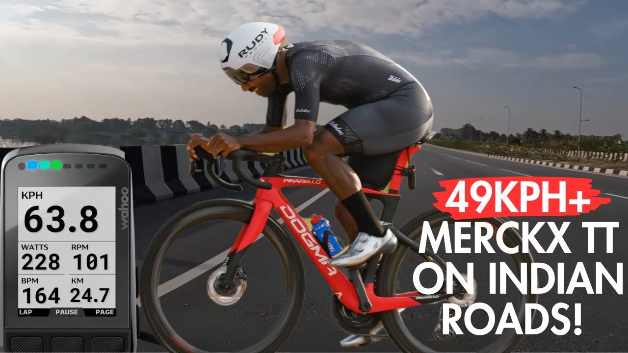 Rippin' a 49kph+ average 29km Merckx TT on Indian roads!