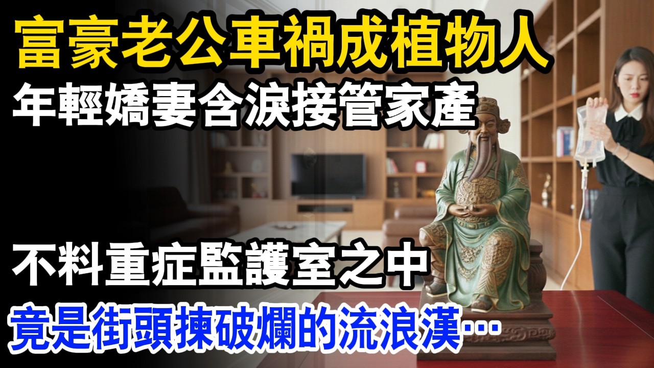 富豪老公車禍成植物人，年輕嬌妻含泪接管全部家產！誰知重症監護室裡躺著的，竟是個街頭揀破爛的流浪漢？