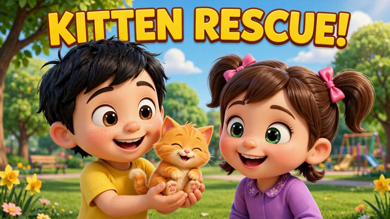 Kitten Rescue! Kids Cartoon | Sunny Street Ep 1 | Moral Story for Kids