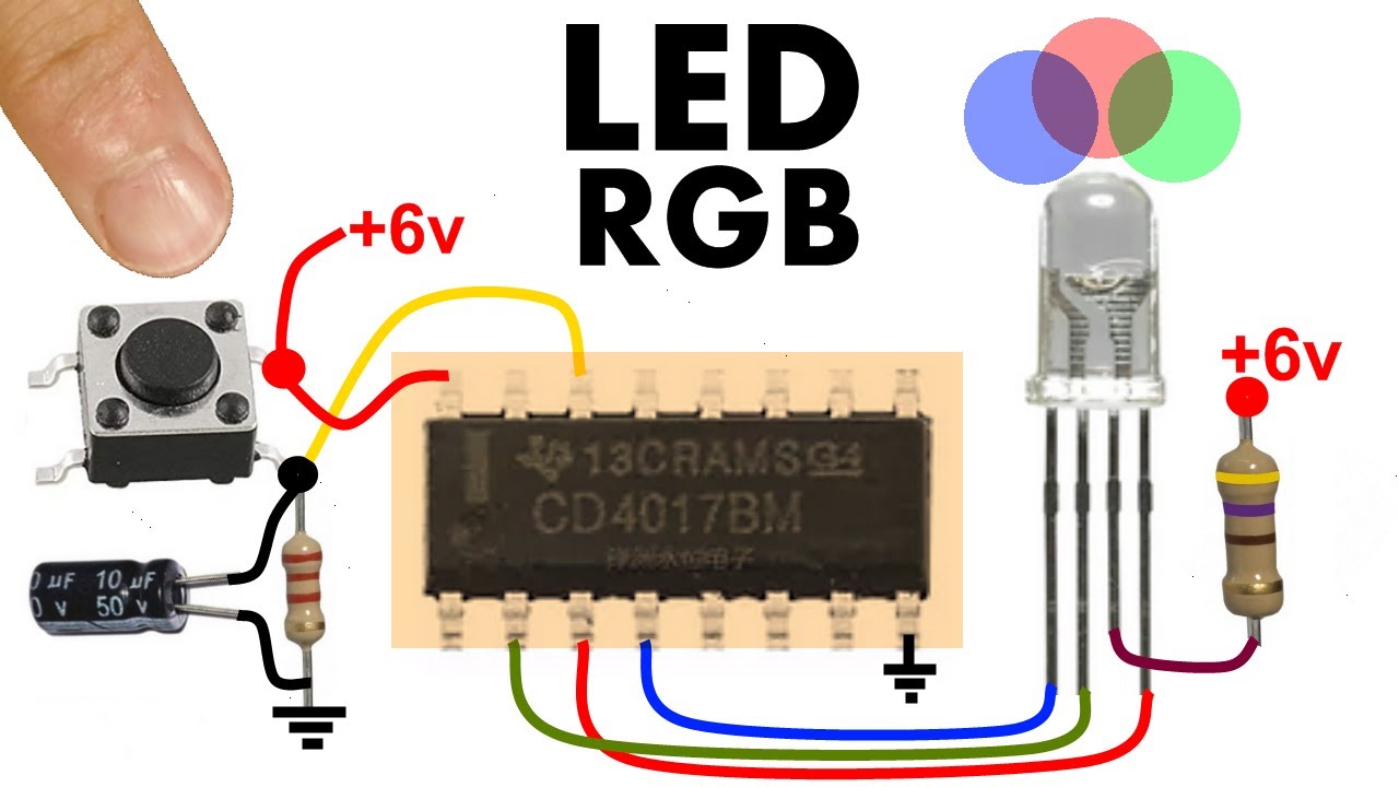 Como controlar un diodo LED de 3 colores RGB