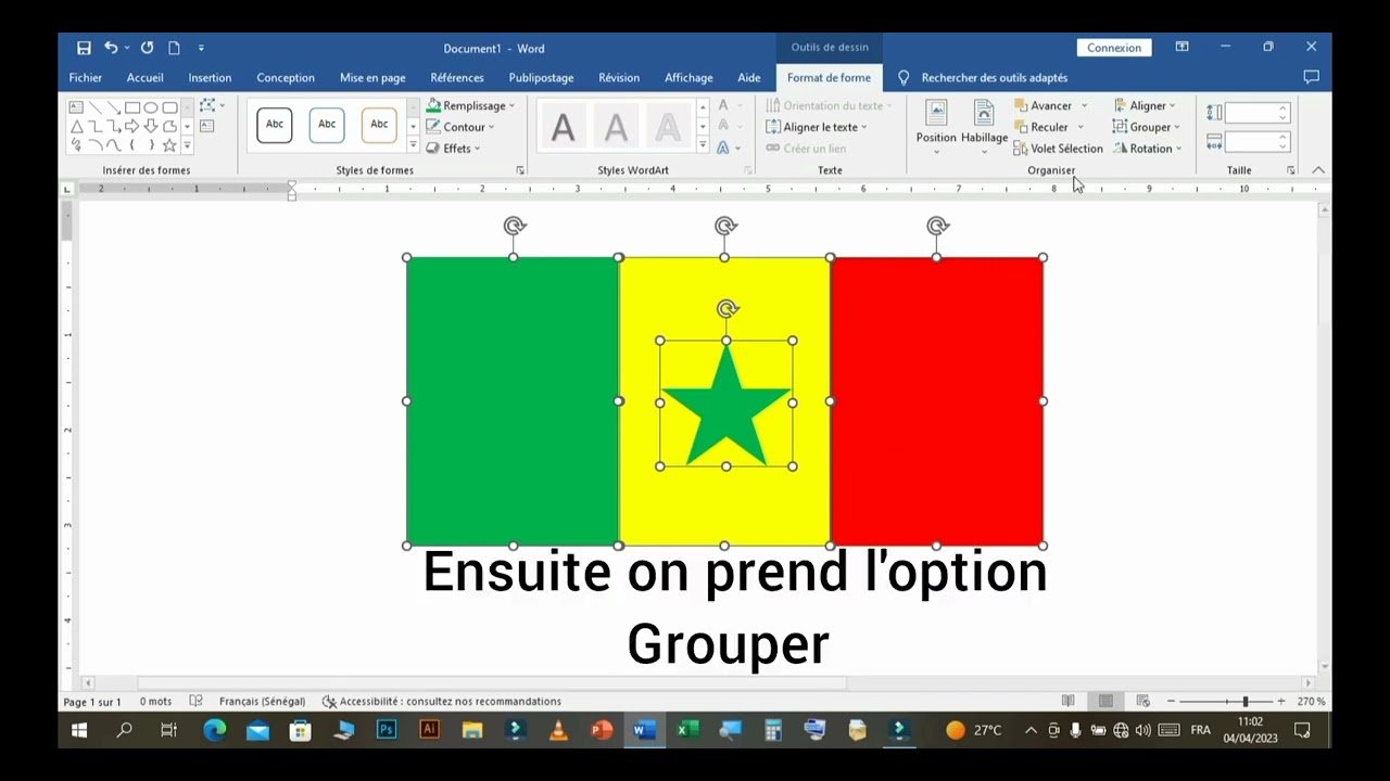 comment créer un drapeau avec Word
