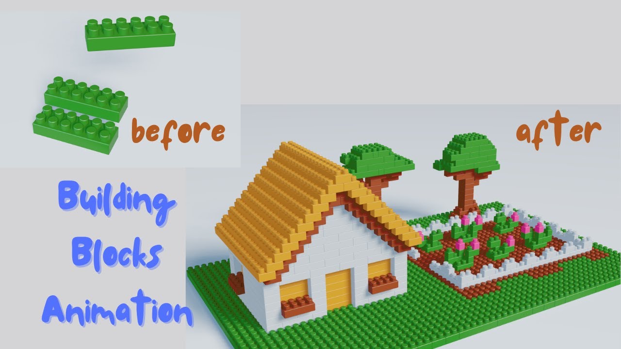 Building Blocks Animation - Home | animasi mainan balok - rumah