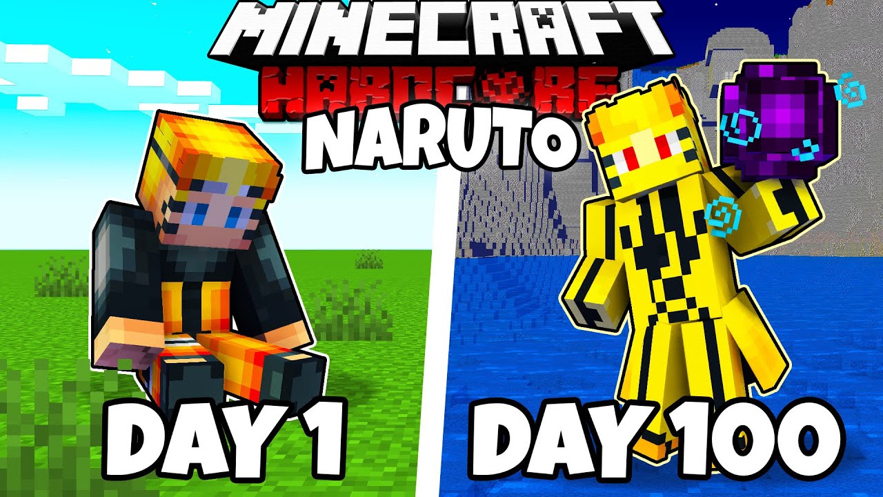 I Survived 100 Days as NARUTO in HARDCORE Minecraft!