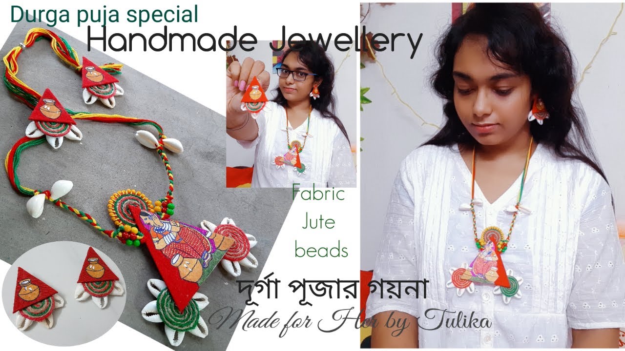 Durga Puja Special Handmade Jewelry || Fabric jewelry || Handmade Fashion Jewelry