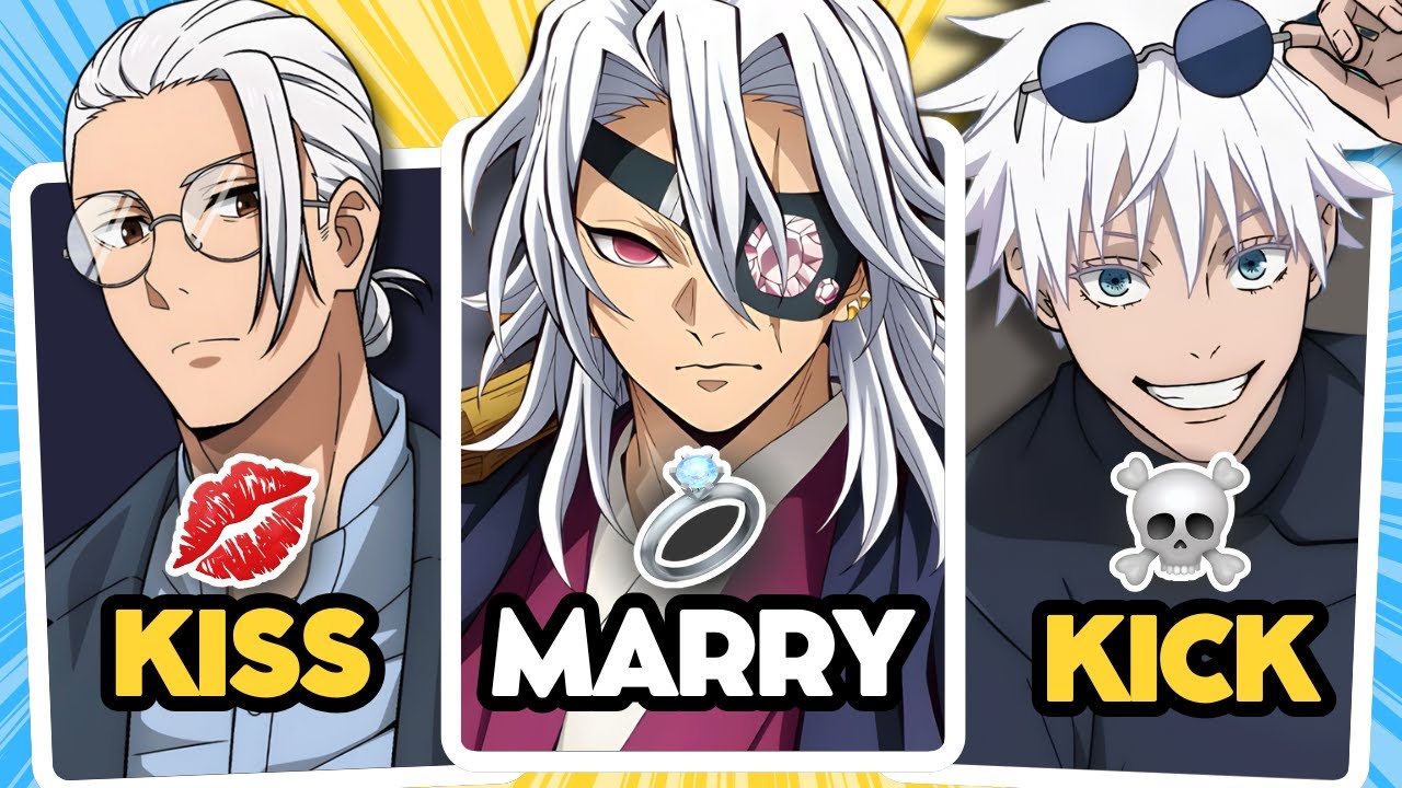 KISS 💋, MARRY 💍,  KICK 💀 Anime BOYS with SAME HAIR COLOR🔥 | ANIME QUIZ