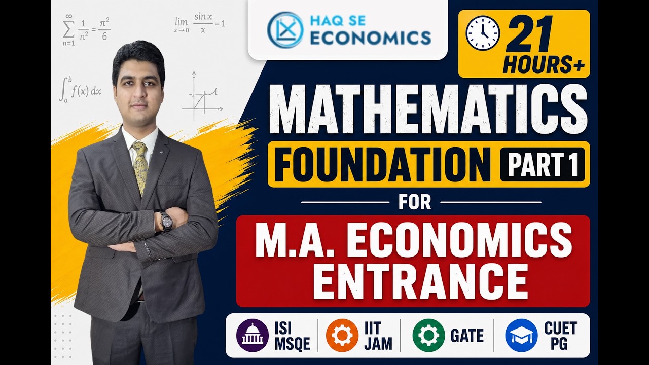 Mathematics for MA Economics Entrance 2027 🧮 Free 12-Hour Foundation Course (Part 1 of 21 Hrs)