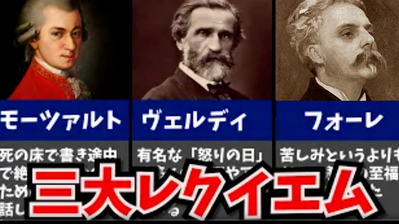 【クラシック音楽解説】モーツァルト/ヴェルディ/フォーレ/三大レクイエム/怒りの日 Dies Irae/涙の日 Lacrimosa