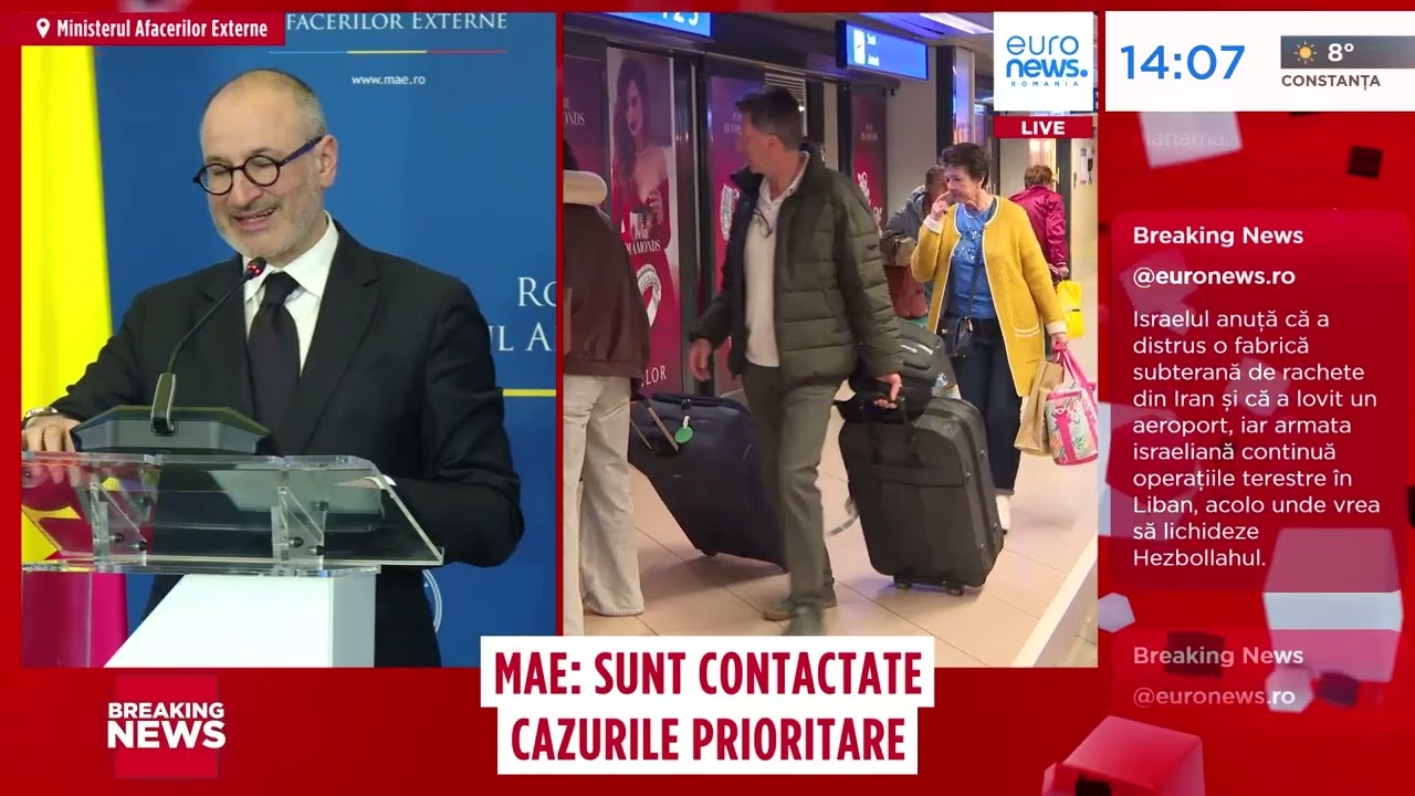 MAE, despre evacuarea românilor: Au prioritate persoanele cu copii, cazurile medicale și la risc