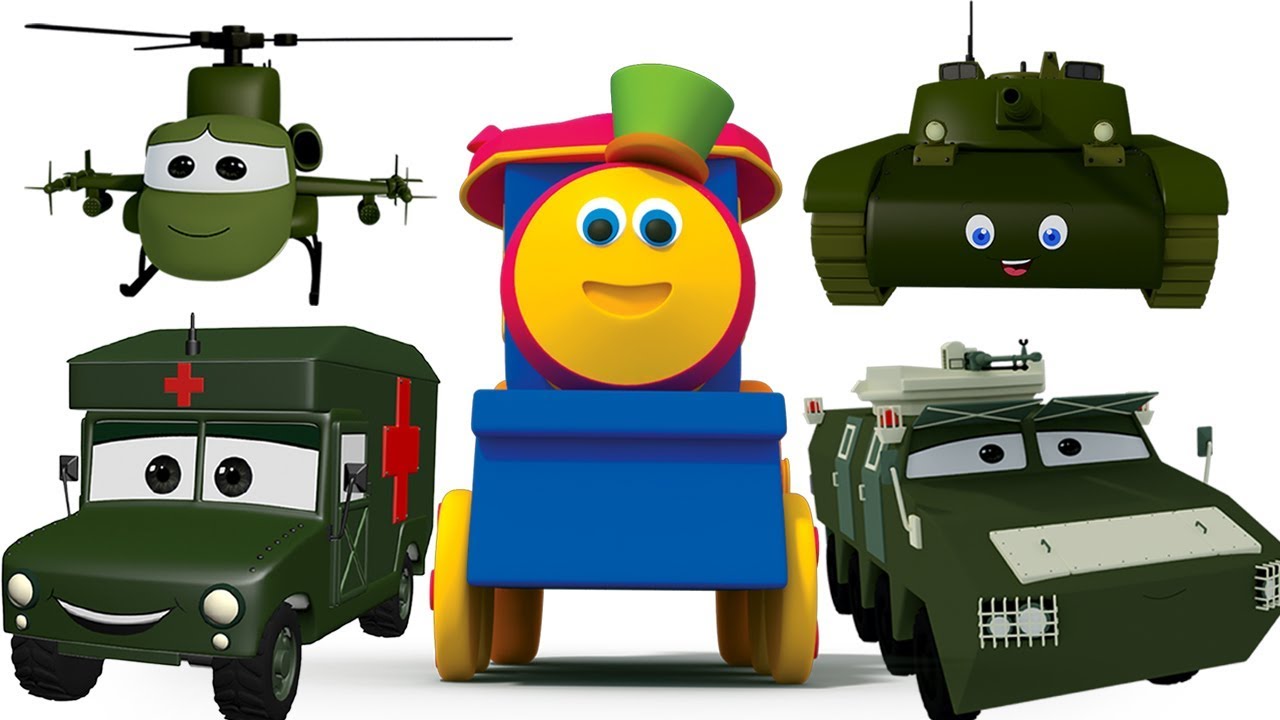 bob den zug | Besuch Armeelager | Kindervideo | Bob Train Visit Army Camp | Learn Army Vehicles