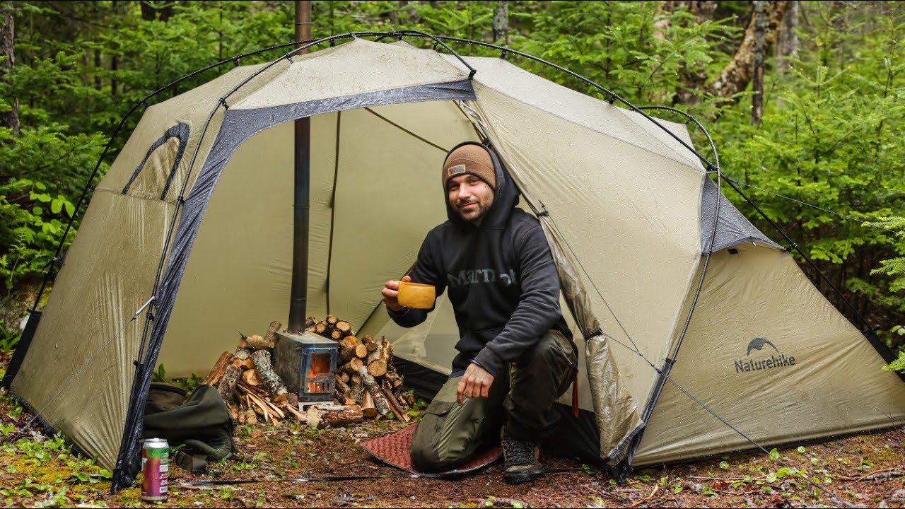 Camping In Rain With A Hot Tent