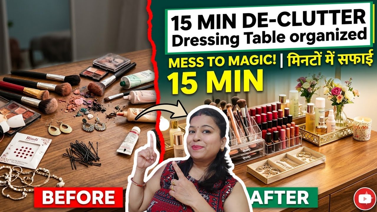 Dressing Table ko 15 Min mein Chamkayein ✨ | No More Messy Drawers! simple cleaning tricks