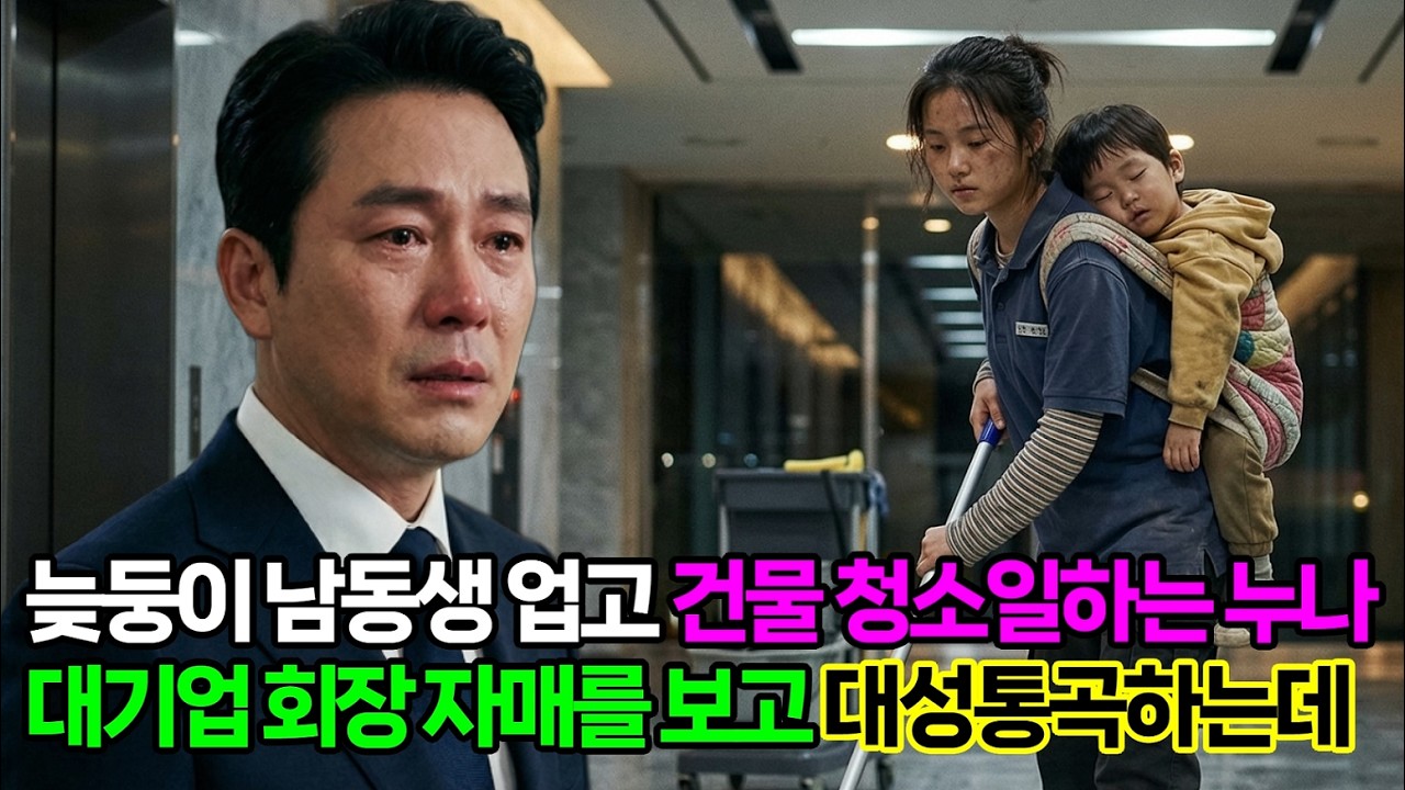 늦둥이 남동생 업고 건물 청소하는 누나 대기업 회장 자매 보고 대성통곡하는데..│인생사연│노후사연│반전사연│감동스토리│오디오북│