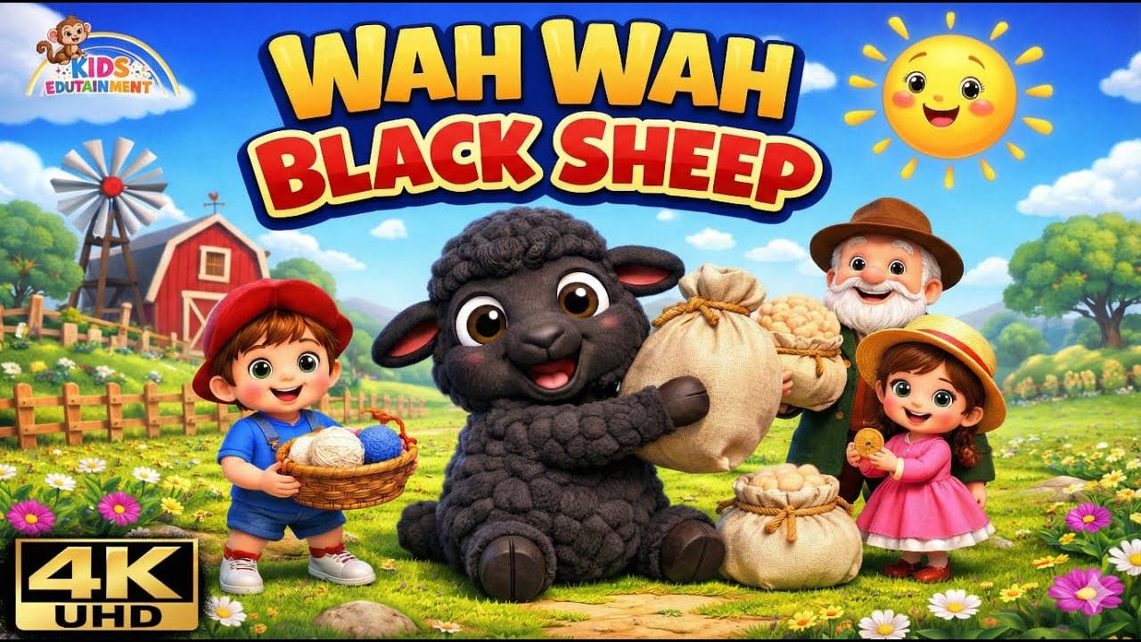 Wah wah black sheep II Baa baa white sheep II 4KUHD II Nursery rhymes in english II Kids edutainment