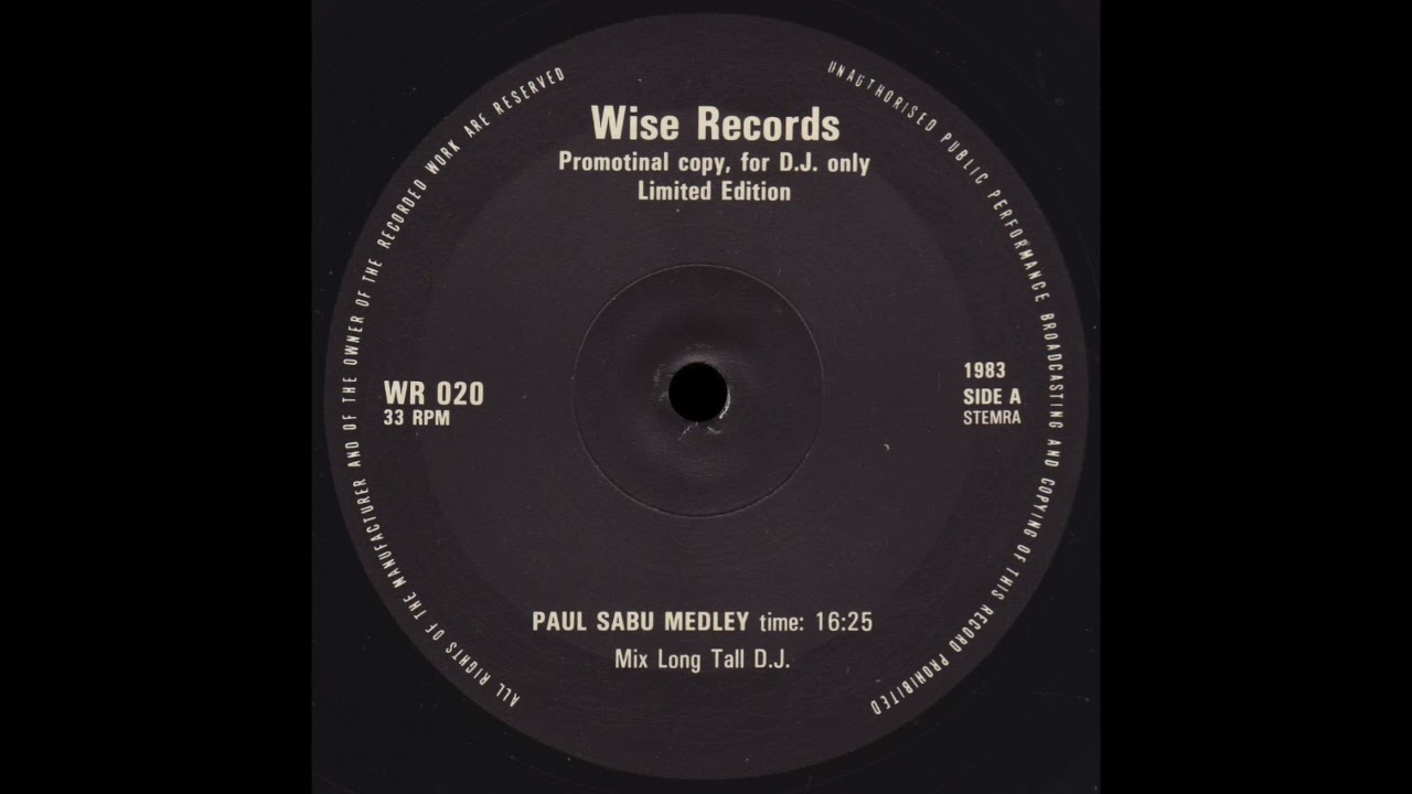 PAUL SABU MEDLEY * Long Tall D.J. * Wise Records WR020