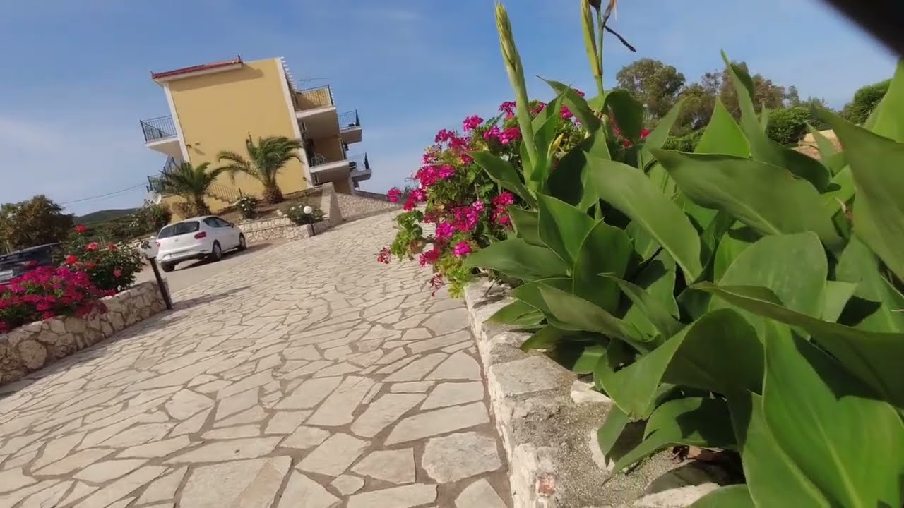 Cycling from Summer Sun Villa to Skala's cobbled street and back up Devil's Hill - Kefalonia 2024