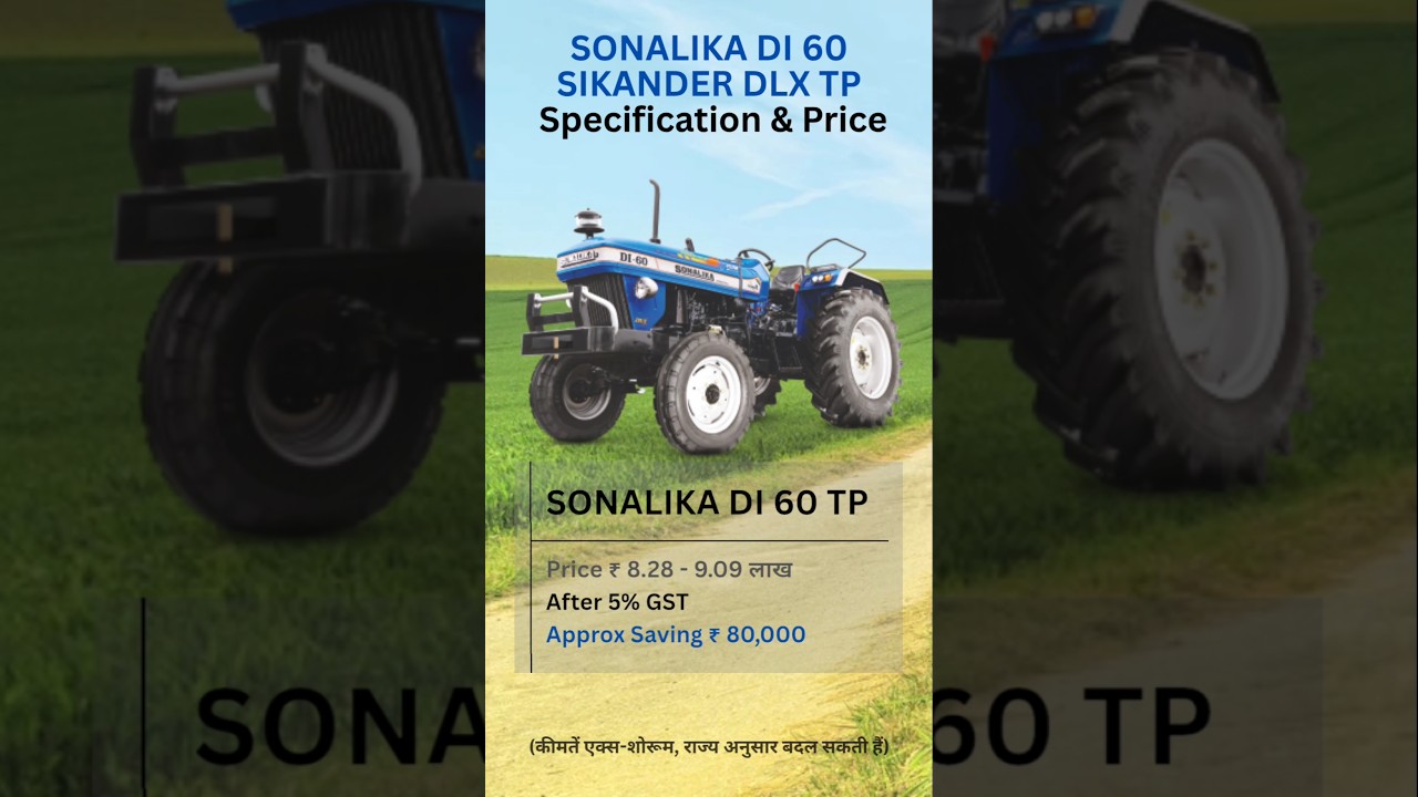 Sonalika DI 60 Sikandar DLX TP | 55 HP Torque Plus Tractor Features & Price | GST 2.0 Savings