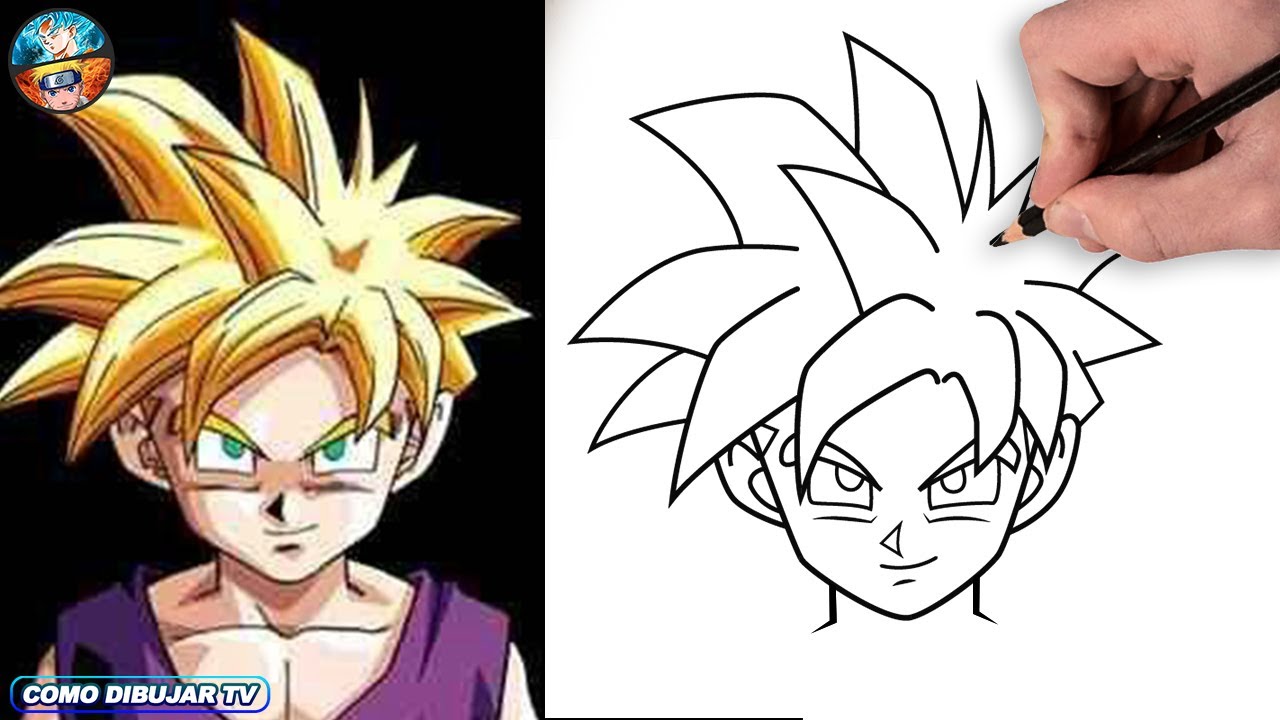 Como Dibujar a GOHAN SSJ1 (Dragon Ball Z) paso a paso (Anime) How To Draw GOHAN SSJ1 easy