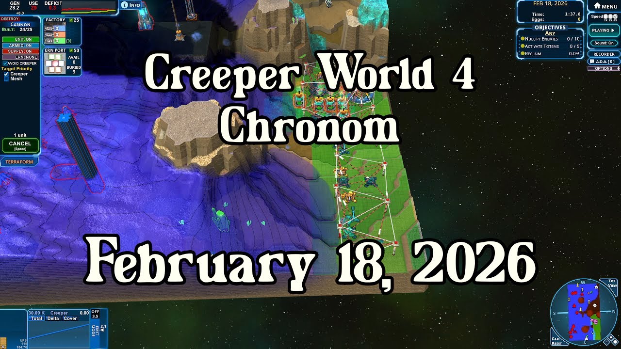 Creeper World 4 Daily Map –  February 18, 2026 | No Commentary