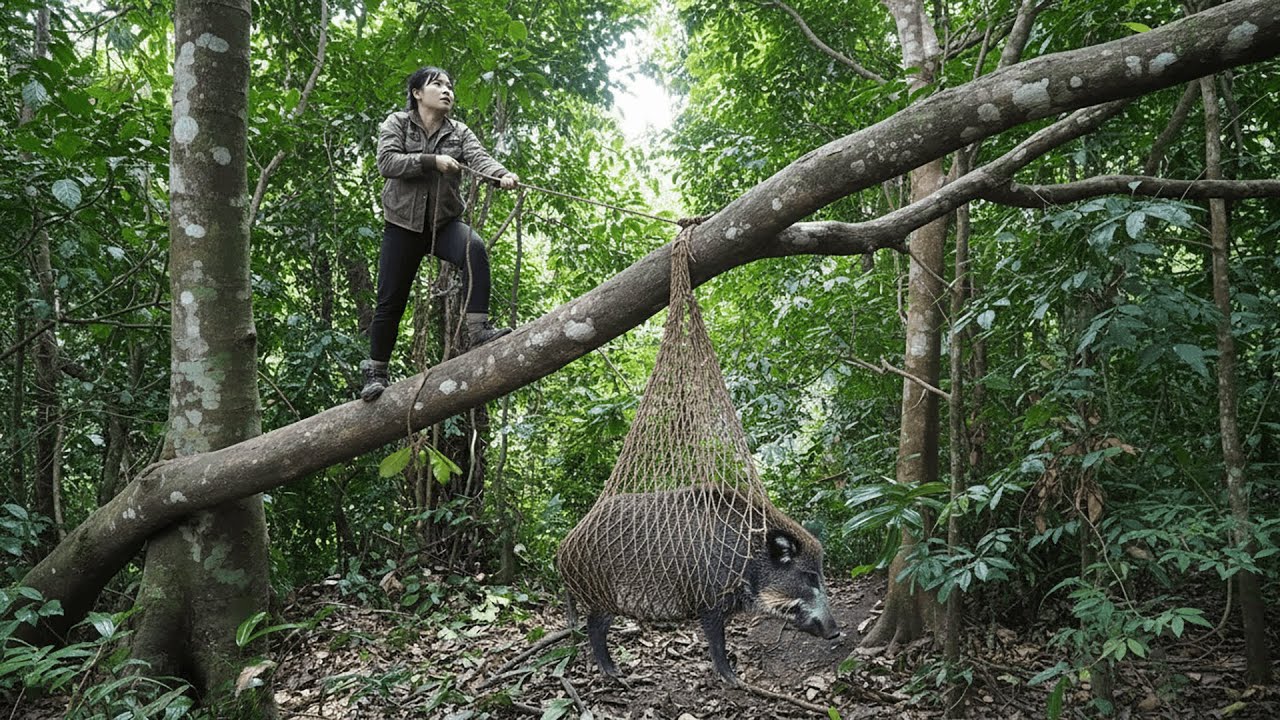 Tracking Wild Boar Footprints in the Forest | How to Set Effective Survival Traps Alone