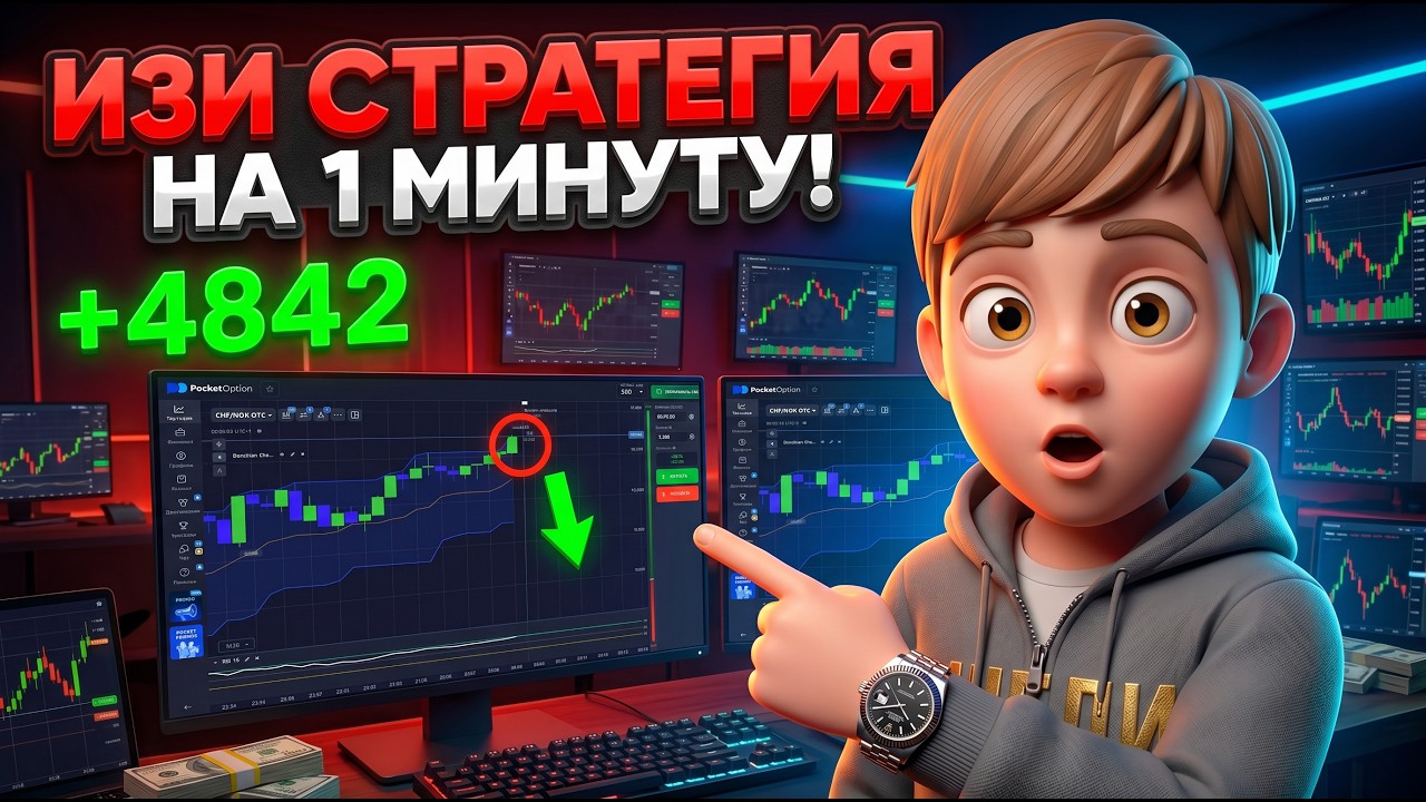 ИЗИ СТРАТЕГИЯ НА 1 МИНУТУ Показываю, Как Торгую Сам  Без Мартингейла. Трейдинг обучения индикаторы.