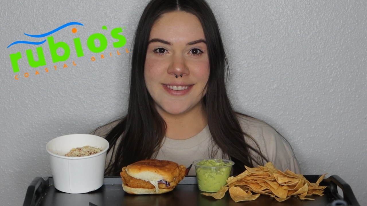 RUBIO'S COASTAL GRILL MUKBANG | BAJA FISH SLIDER, MEXICAN STREET CORN, GUAC AND CHIPS