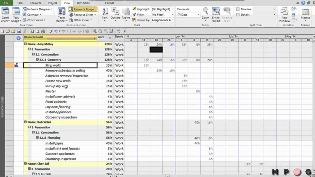 Use a group to show a WBS in Microsoft Project