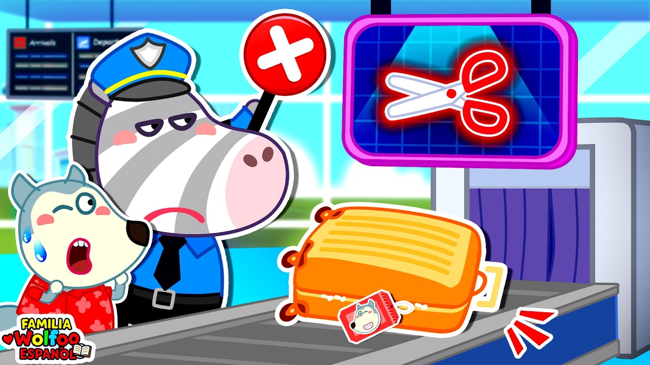 Familia Wolfoo Español 👉 ¿Qué Pasa en el Control de Seguridad del Aeropuerto? 👮‍♂️ Dibujos Animados