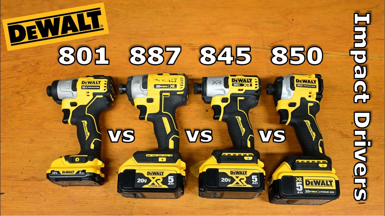 Сравнение лучших ударных гайковертов Dewalt, часть 1 — DCF845, DCF850, DCF887 и DCF801