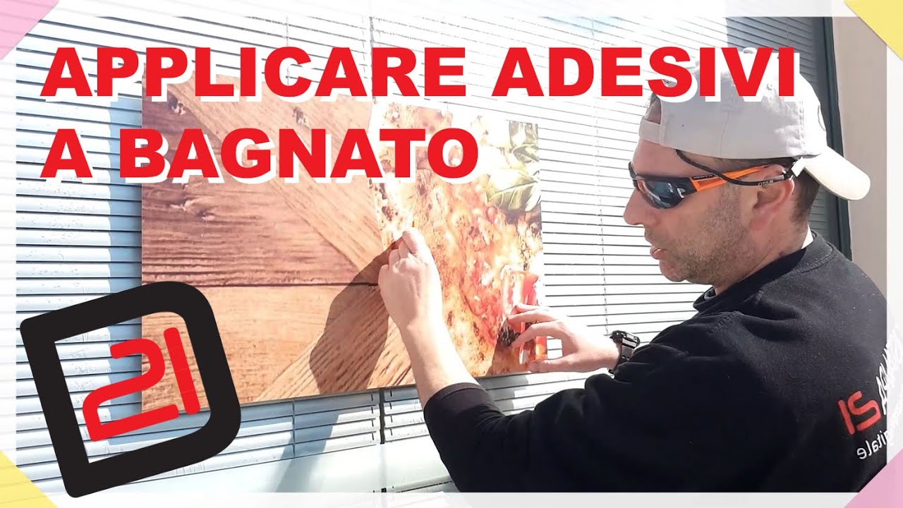 Applicare adesivi con metodo bagnato (acqua e sapone)