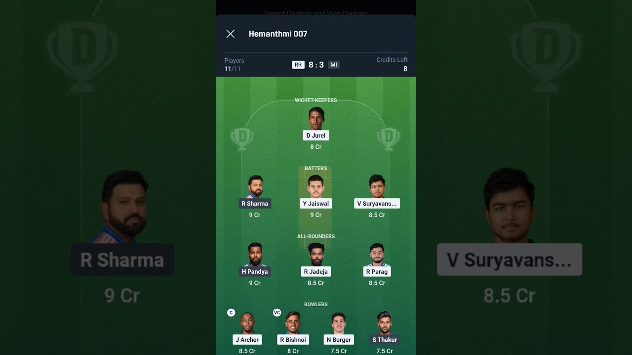 RR vs MI Dream11 Team Prediction Today | RR vs MI 2026 Prediction | RR vs MI Kon Jitega | #ipl2026