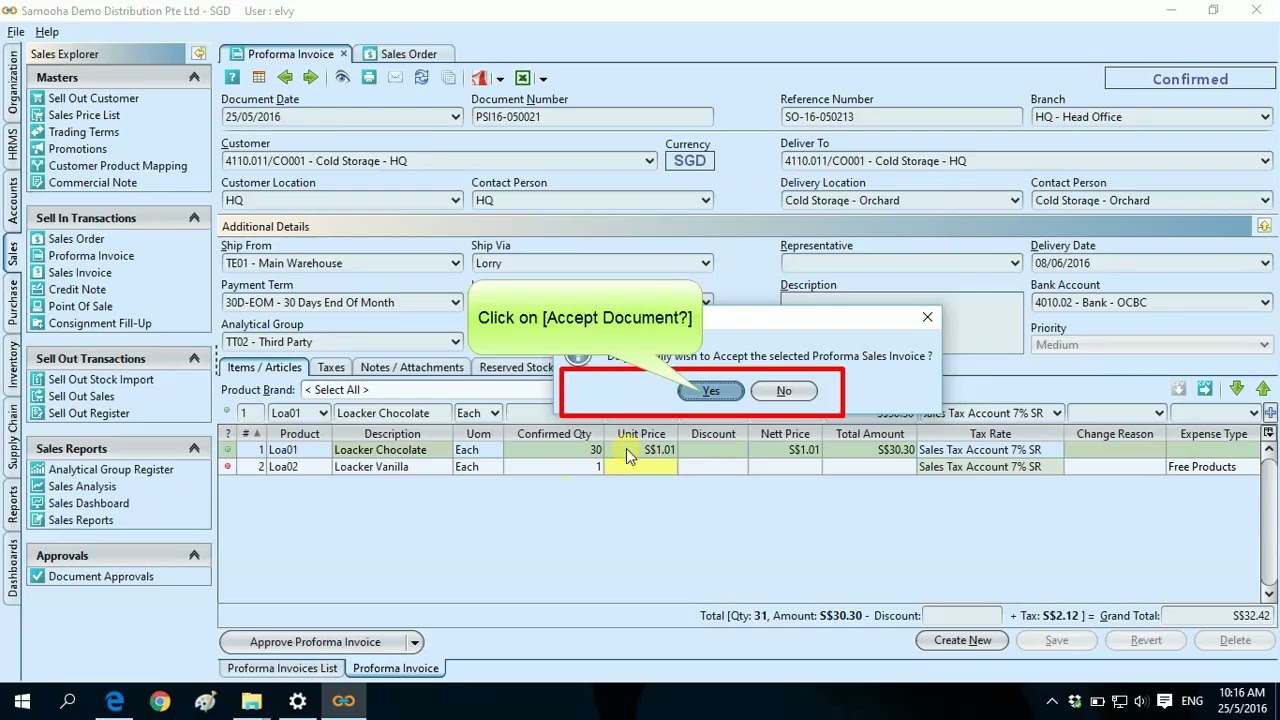 Sales Order Immediate Invoice Rules to Goods Delivery Process