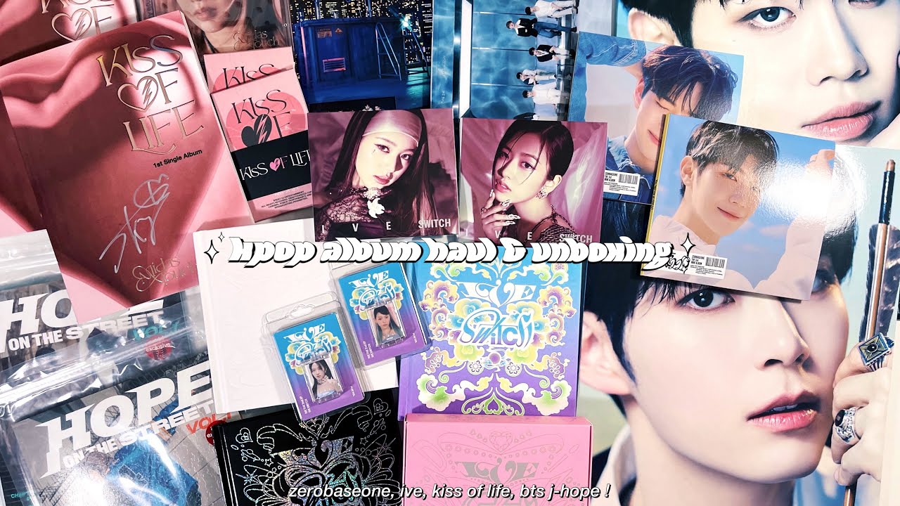 kpop album haul + unboxing ✮ zerobaseone, ive, kiss of life, & bts j-hope !