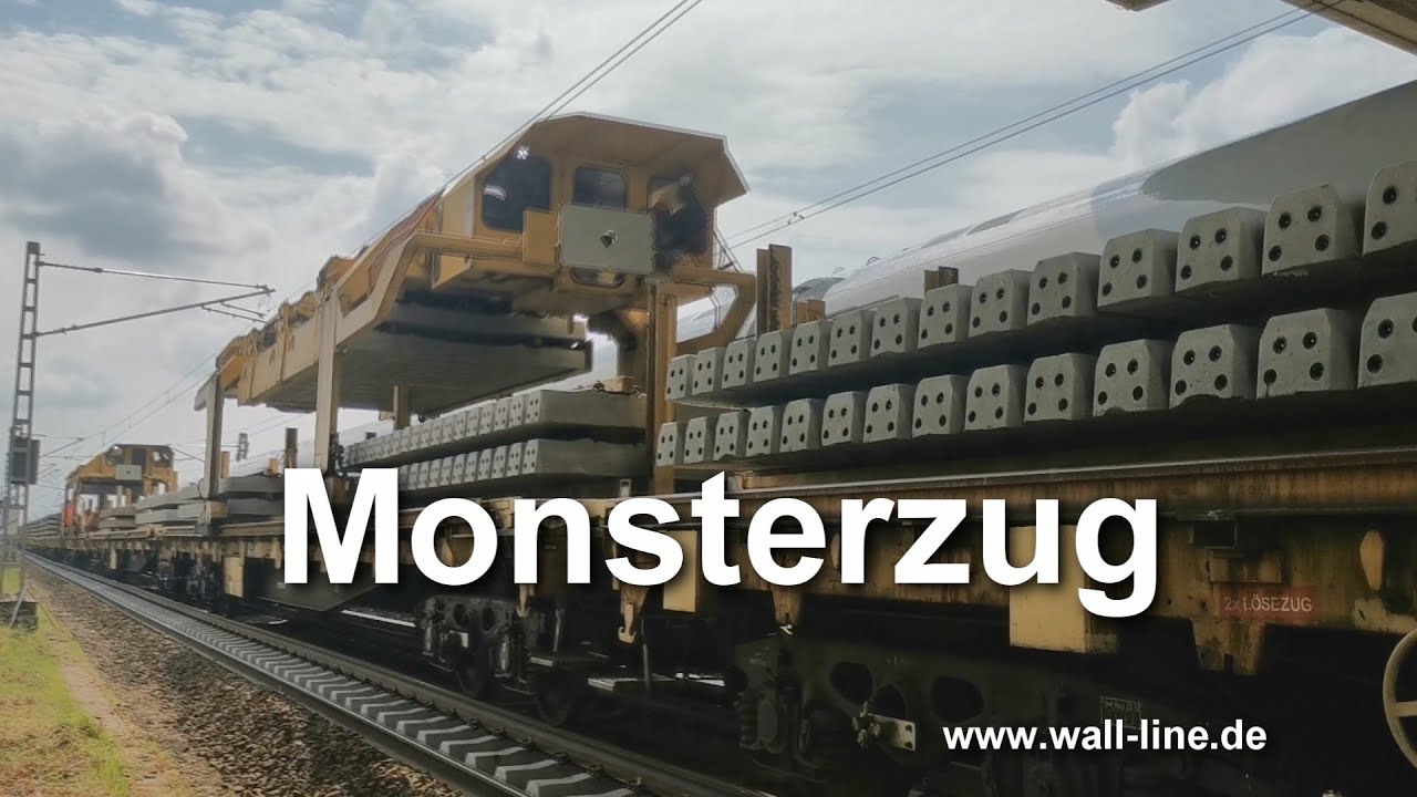 Monsterzug - Gleisarbeiten zwischen Weinheim und Ladenburg