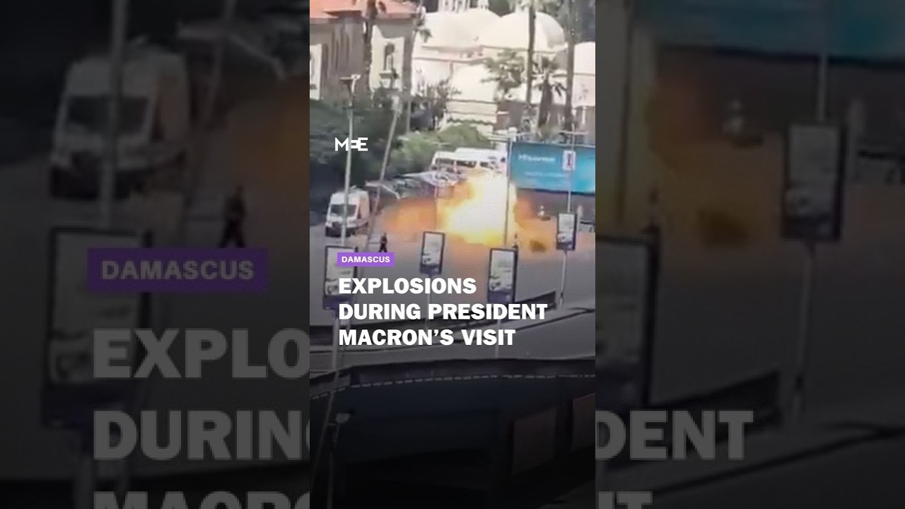 Explosions in Damascus during French president Macron's visit