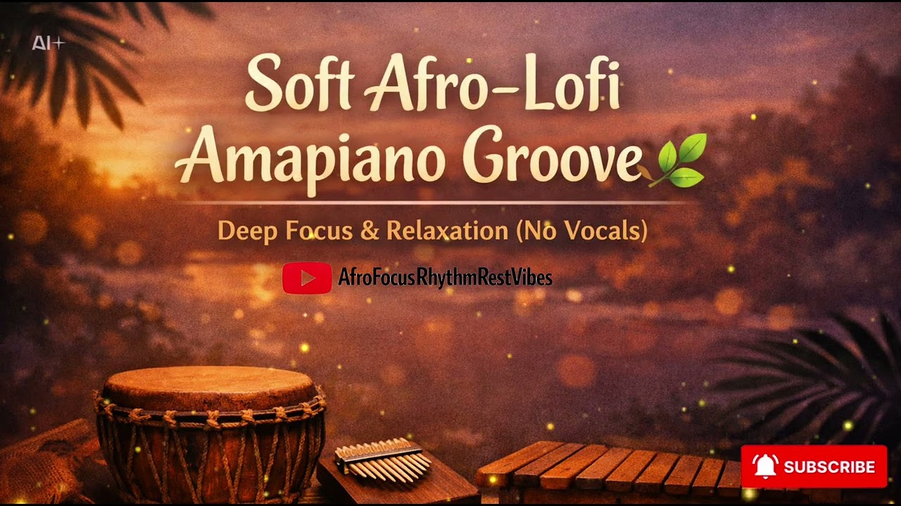 Soft Afro-Lofi Amapiano Groove 🌿 | Deep Focus & Relaxation (No Vocals) 
