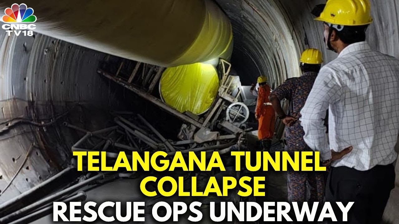 Telangana News: Eight Workers Trapped In Srisailam Canal Tunnel Collapse In Telangana | N18V |