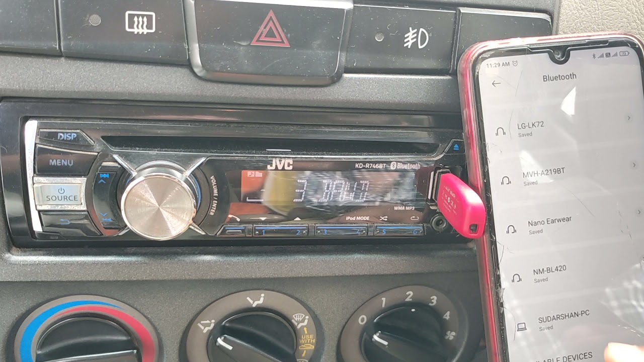 JVC STEREO CONNECT TO  MOBILE BLUETOOTH #bluetooth #cars #pendrive