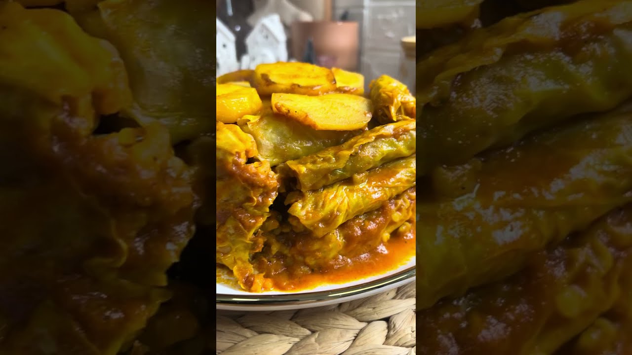 محشي اصابع الكرمب او الملفوف التركي 🇹🇷من ابن متاكلوا 👍😋#اكسبلور #trending 