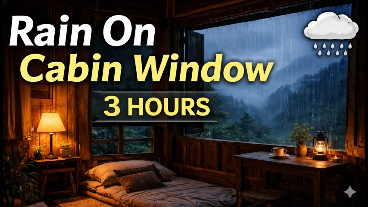 Heavy Rain and Loud Thunder at Night – 3 Hour Sleep Sounds🌧️⚡