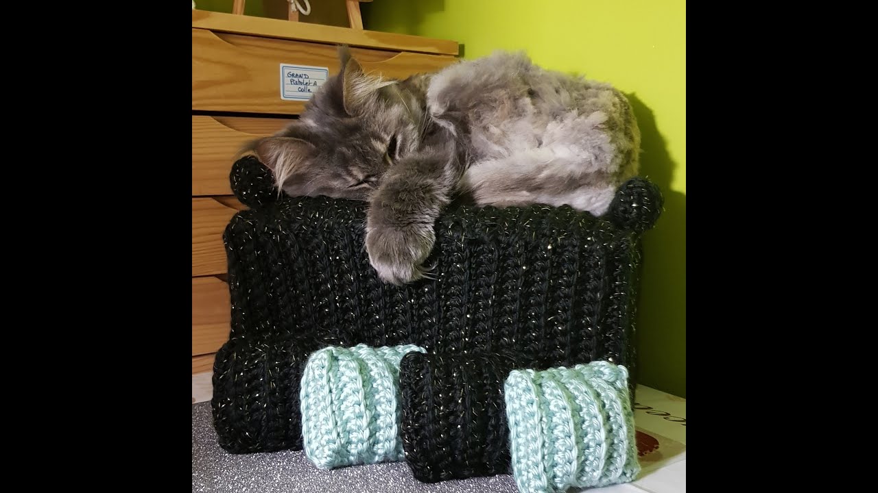 TUTO PANIER CHATS & CHIENS TOUTES TAILLES EN CARTON ET CROCHET